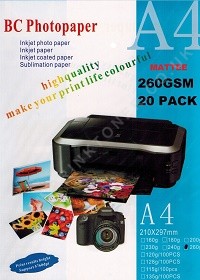A4 Matte Photo Paper 260Gsm