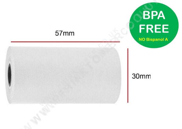 57 x 30mm Card Machine Rolls 57 x 30mm Card Machine Rolls BPA Free