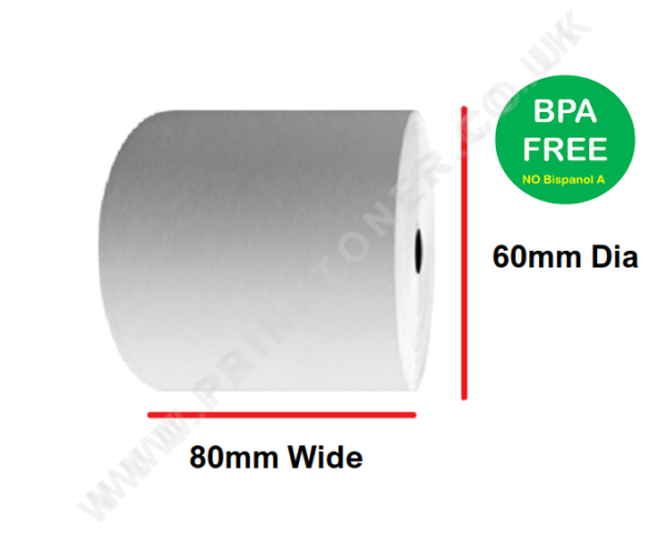 80 x 60mm Till Roll Cash Register Receipt BPA Free 80 x 60mm Thermal Till Roll Cash Register Receipt