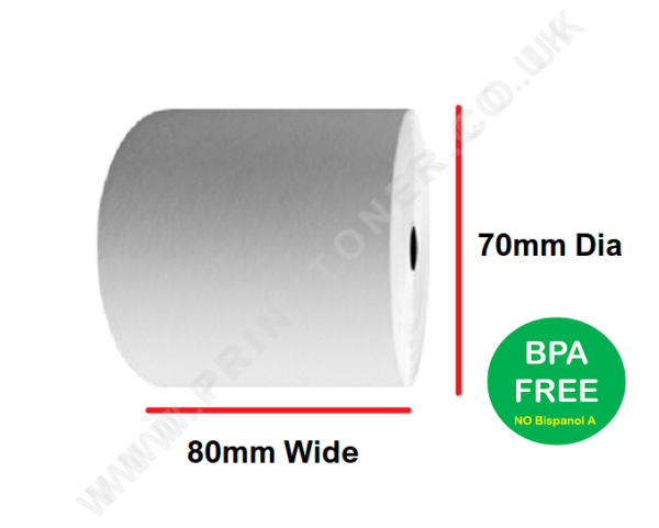 80 x 70mm Thermal Till Roll Cash Register Receipt BPA Free 80 x 70mm Thermal Till Roll Cash Register Receipt