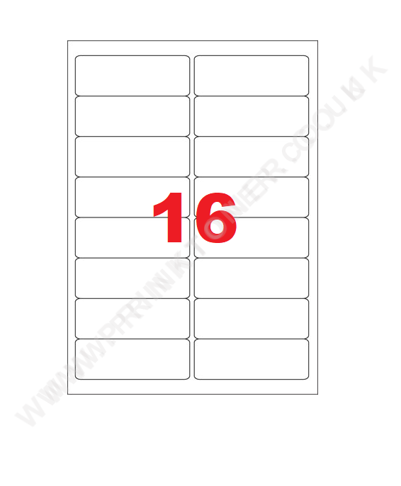 Labels 16 per A4 Sheet Labels 16 per A4 Sheet